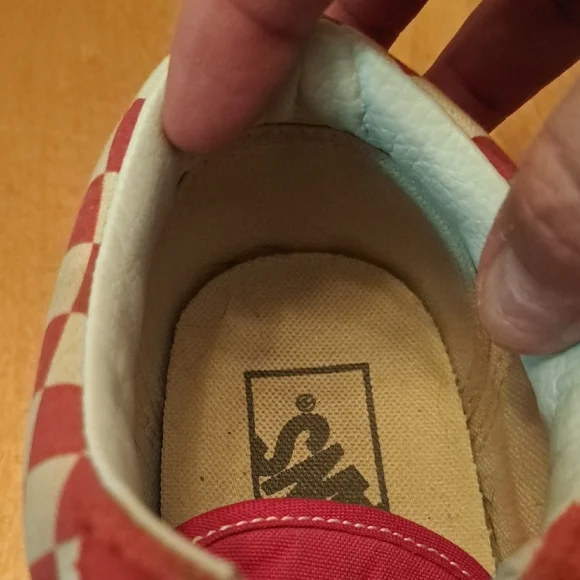 Vans Old Skool Red and White Checkerboard Canvas Sneakers Womens 8.5 Mens 7 - Picture 10 of 14